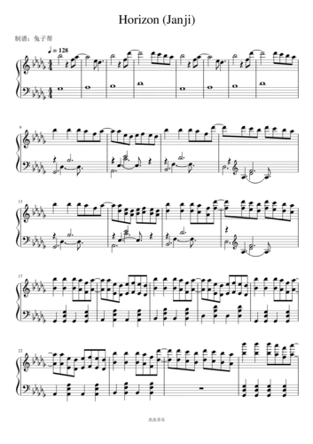 horizon-janji钢琴谱-兔子帮-虫虫钢琴