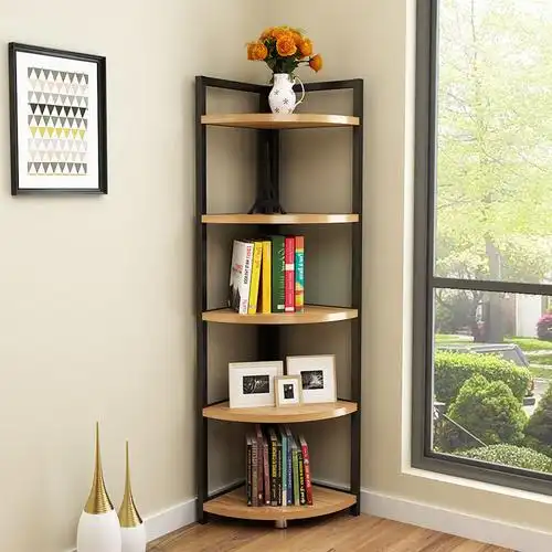 客厅墙角置物架落地转角书架多层拐角家用缝隙定向转角