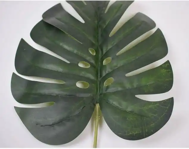 北欧风树叶绿色叶子家居装饰花卉仿真龟背叶大叶插花绿植绿叶植物