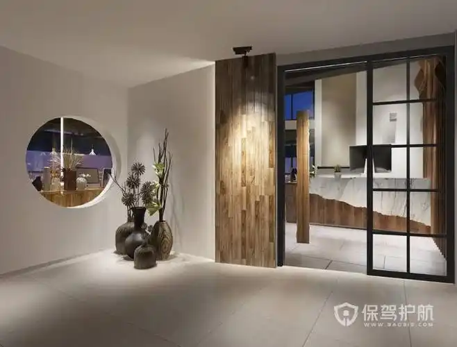 中式风格办公室门厅装修效果图