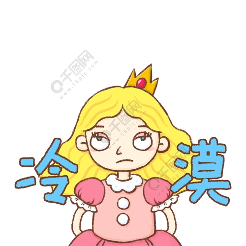 冷漠小公举卡通女孩公主可爱表情包gif 免费下载_配图(1024像素)-千