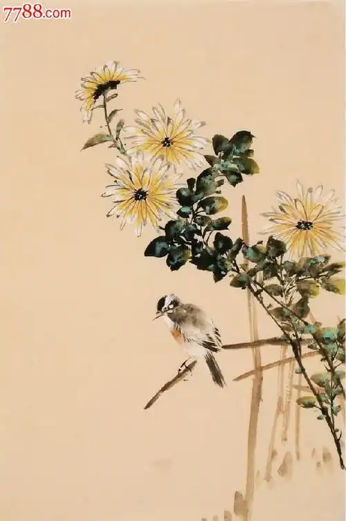 四尺三开无款小写意花鸟-价格:69元-se21382588-花鸟国画原作-零售