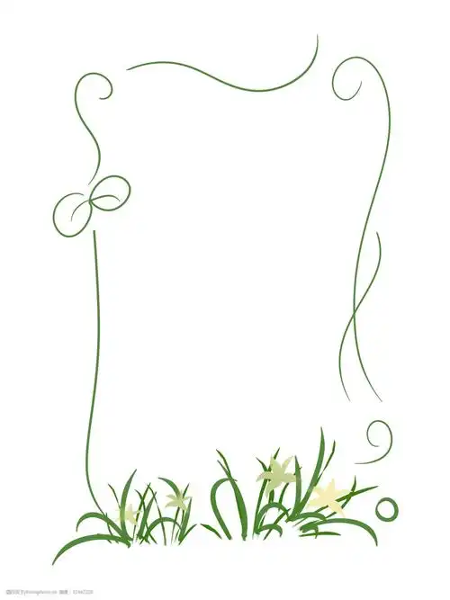 绿色不规则树叶手绘装饰边框