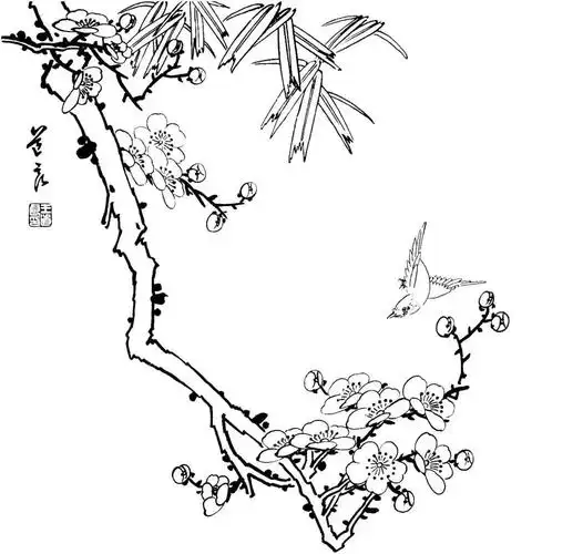 一组工笔花鸟高清白描图稿,值得收藏!