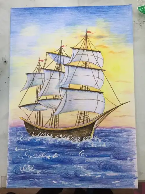 风景彩铅画风景彩铅画简单