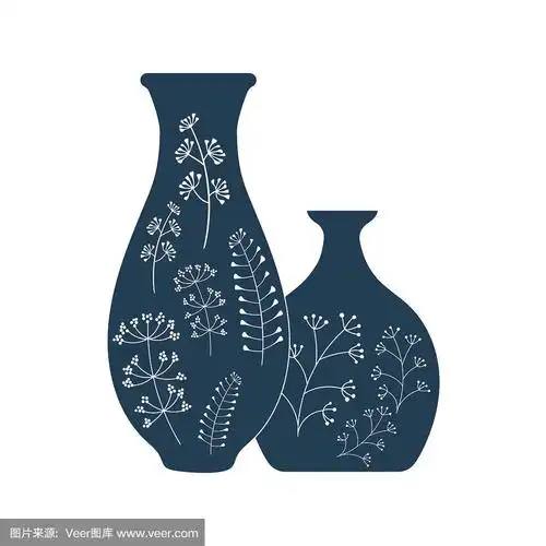 手工陶器,手工绘制的陶瓷花瓶.陶器的爱好.平面向量插图