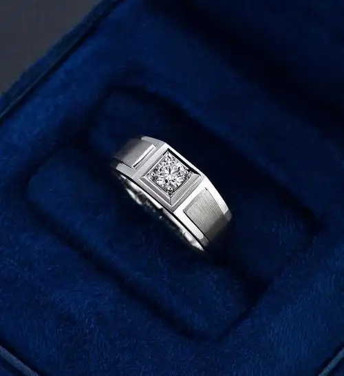 款式18k白金求订结婚男士钻戒男戒天然砖石pt950铂金30分真钻石戒指男