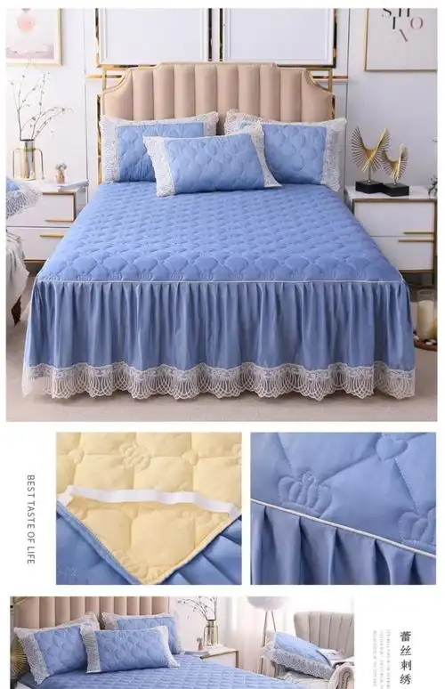 韩版公主床罩床裙式单件蕾丝花边床单保护套18x20x22m床套夏天浪漫