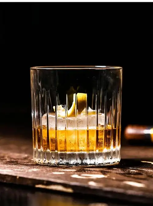 日式条纹威士忌杯 酒吧专用古典鸡尾酒杯 复古烈酒杯玻璃洋酒杯子