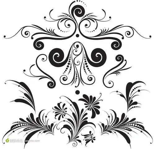 复古花纹矢量图下载