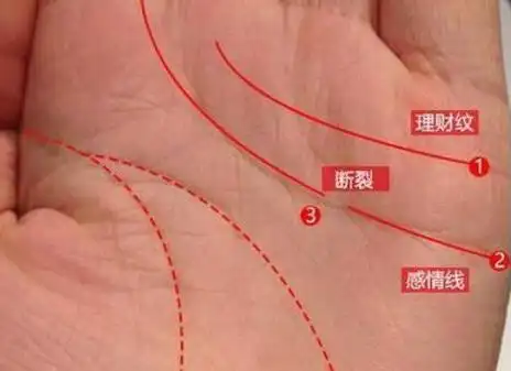 手相感情线中断断裂小婚后多波折断裂大必离婚离异