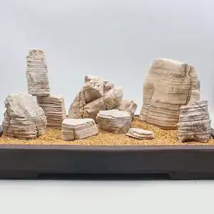 鱼缸石头造景石天然千层石图片