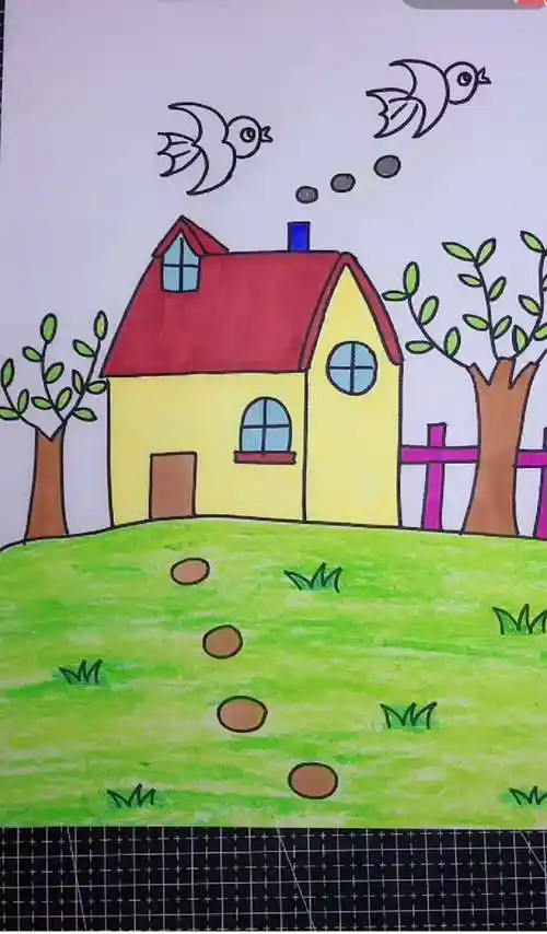 郭村学区北辛河口幼儿园中班~~绘画《春天来了》