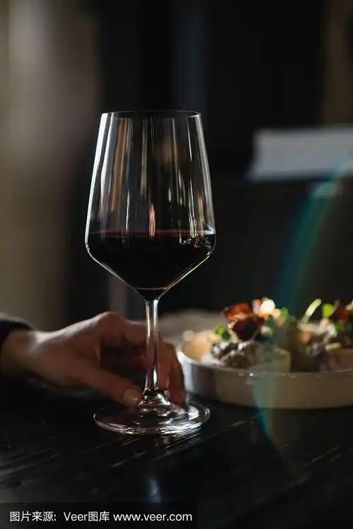 在酒吧拿着红酒杯