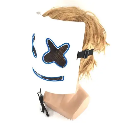 百大电音节棉花糖dj头套 cos万圣节发光面具 led发光棉花糖头套