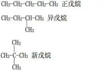 戊烷的所有同分异构体结构式及名称怎么写?