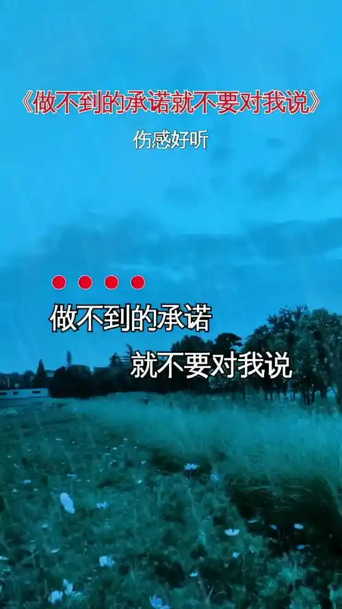 做不到的承诺就不要对我说伤感音乐歌词句句入心橘子音乐库