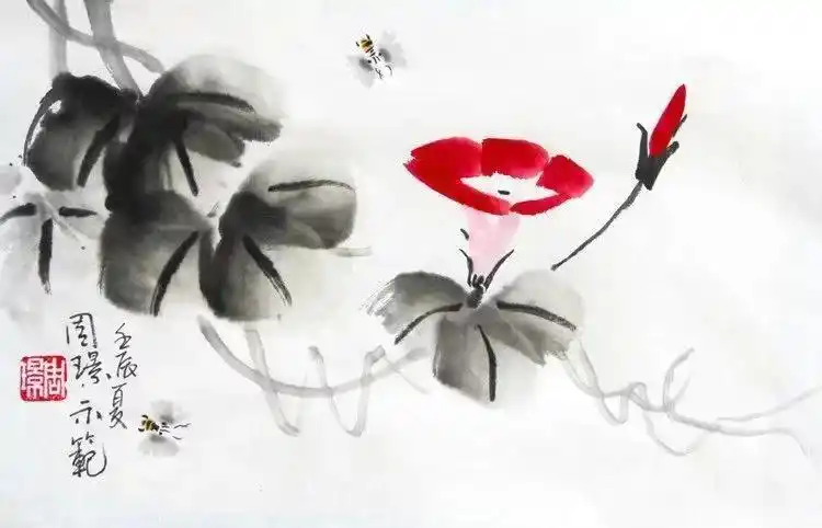 100副国画牵牛花太美了附教程