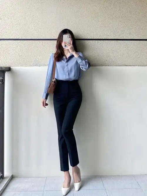 职场通勤穿搭衬衫配西裤谁穿谁显瘦