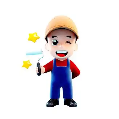 c4d卡通粉刷匠立体3d人物元素3d小人元素五一劳动节工人人物