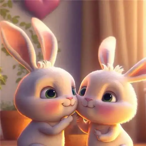 超可爱情侣版小白兔头像图片