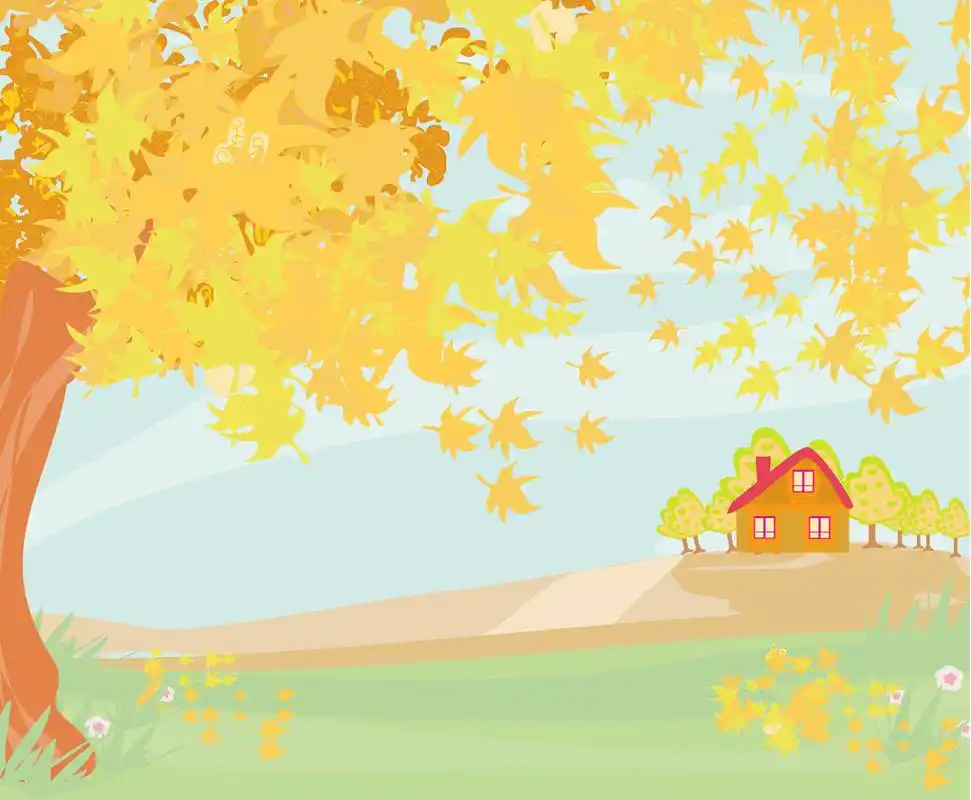 美丽的矢量秋天风景