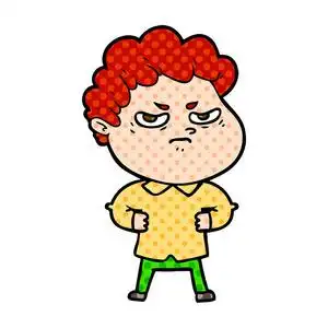 男子卡通卡通愤怒男子的矢量插图照片