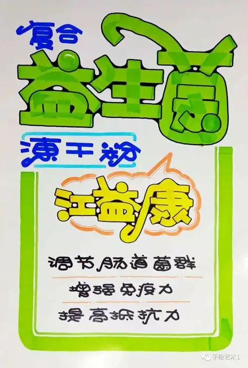 关于复合益生菌海报的教程分解及模板