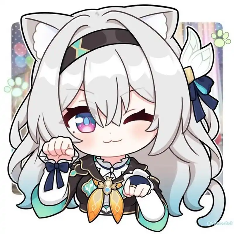 q版猫耳流萤 画师:久方