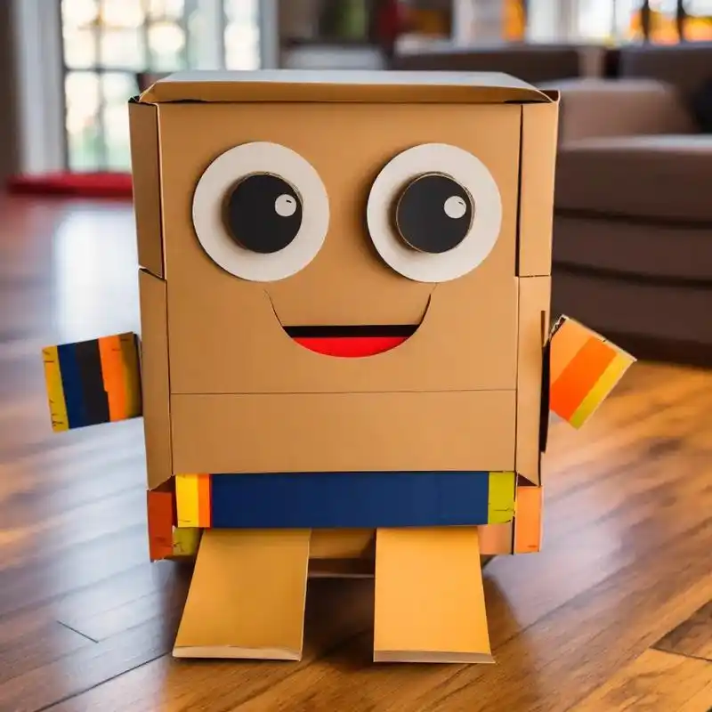 纸箱机器人.废旧纸箱不要丢,孩子玩上一整天#区域环创 #让孩 - 抖音