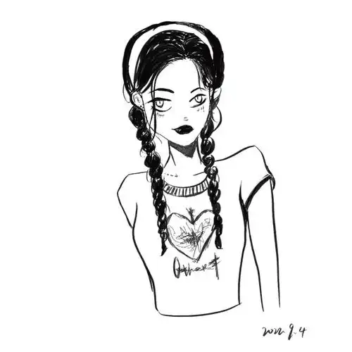 临摹酷酷小姐姐