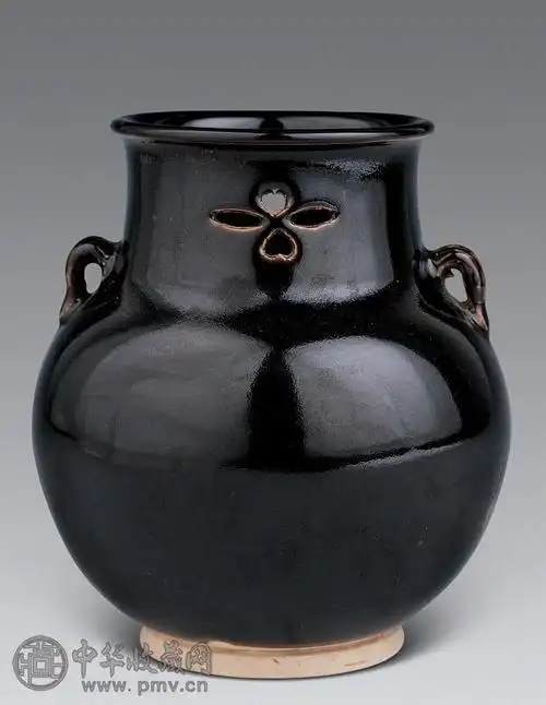 宋 定窑黑釉双系罐