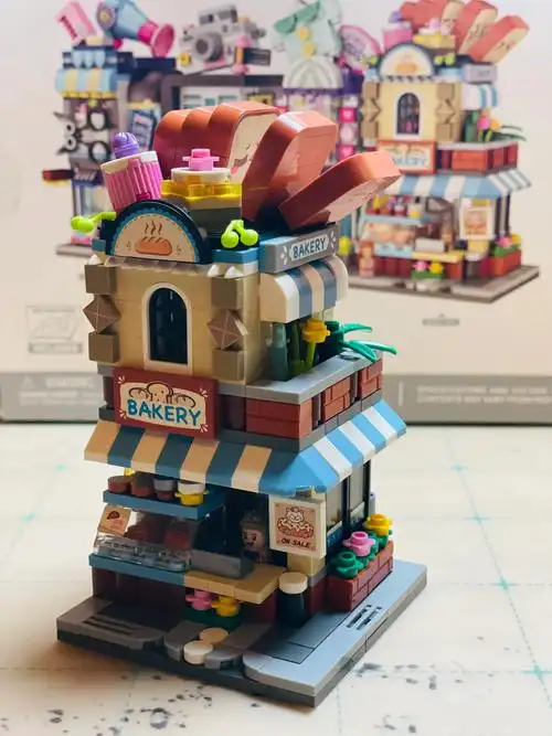 就好了能看到里面的内容盖三明治屋积木弧形积木屋顶loz积木迷你街景