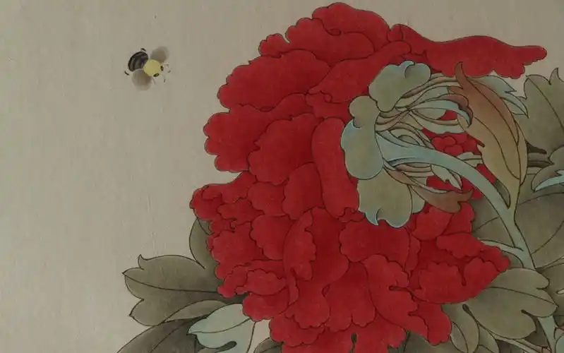 【国画】工笔红牡丹