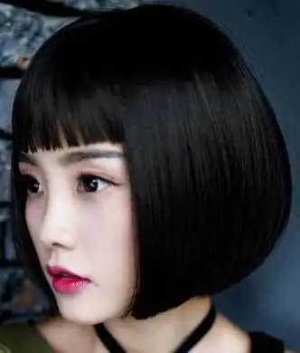 女生黑直发短发图片 自带清纯东方古典美(3)_直发发型_西子美发网