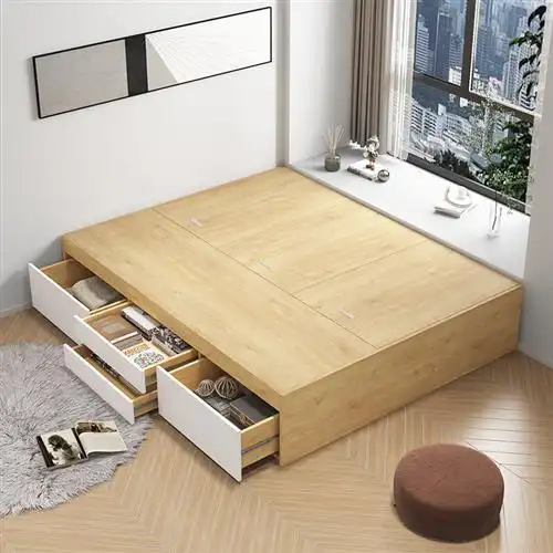 定制榻榻米床无床头箱体现代简约实木气压储物收纳电动车遮阳伞