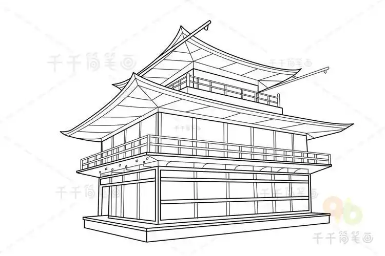 东大寺简笔画日本简笔画怎么画日本著名建筑鸟居卡通儿童简笔画寺庙简