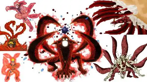 火影忍者盘点鸣人尾兽化形态一到九尾炸裂的战斗力