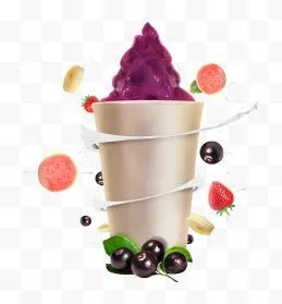 蓝莓水果冰淇淋