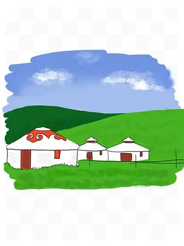 蒙古 i>草 /i> i>原 /i>内蒙古牛羊蓝天 i>白 /i> i>云 /i>蒙古包卡通