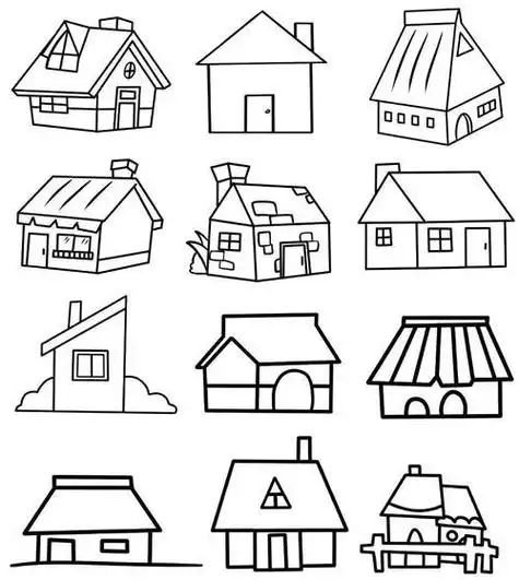 立体房子简笔画 乡村立体房子简笔画