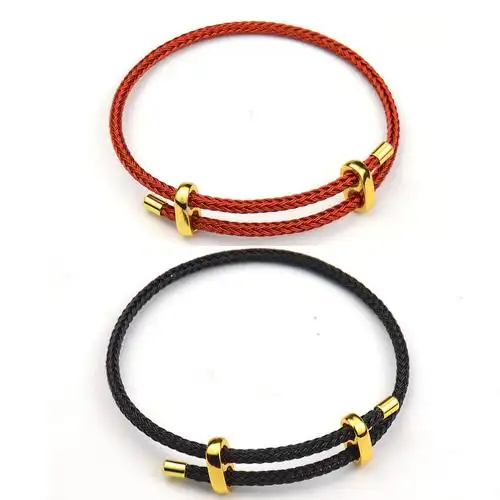 可调节保色米兰绳钢丝绳 8字扣 diy配绳情侣编织红绳手链转运珠 图片