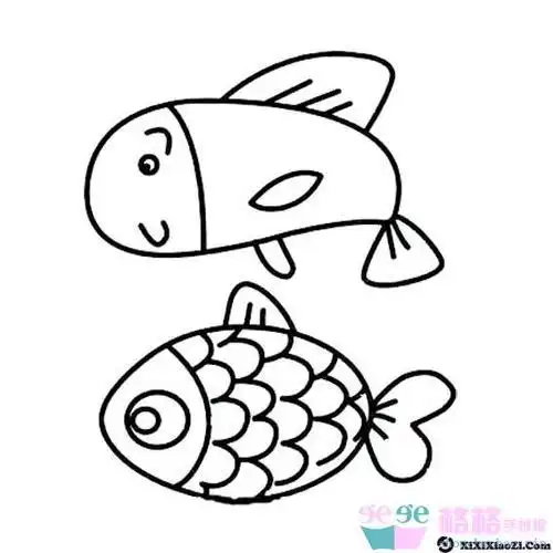各样的鱼简笔画画法素材