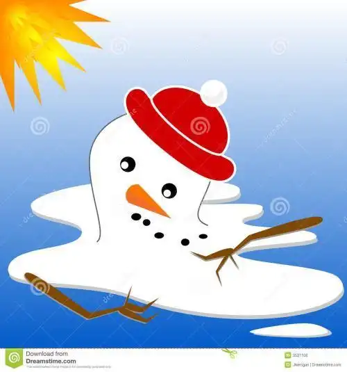 雪人融化过程简笔画
