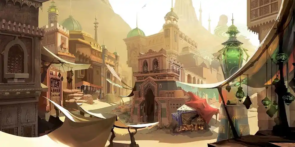 沙漠城镇场景设计|插画|游戏原画|miss被占用了吗_原创作品-站酷zcool