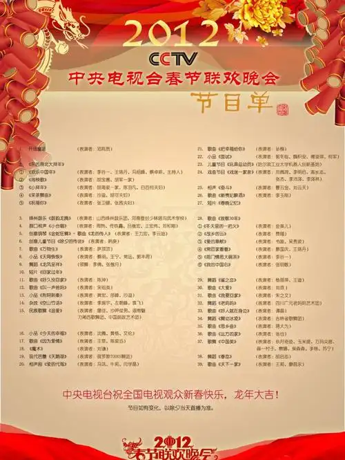 春晚节目单