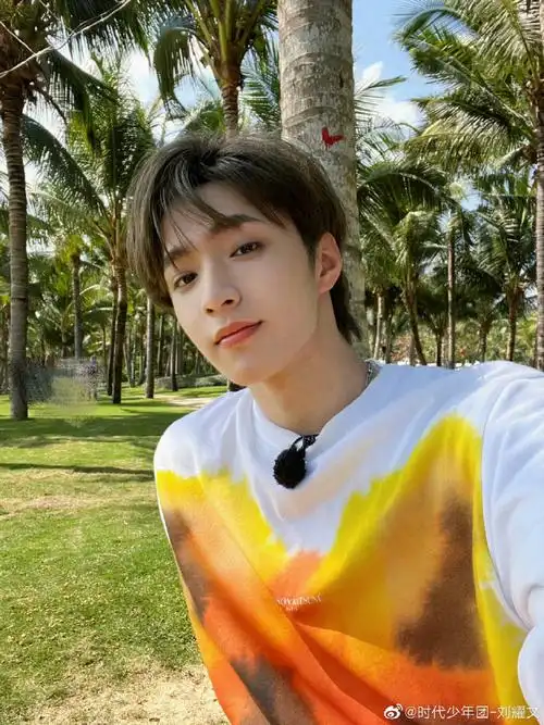 刘耀文比耶怼脸自拍