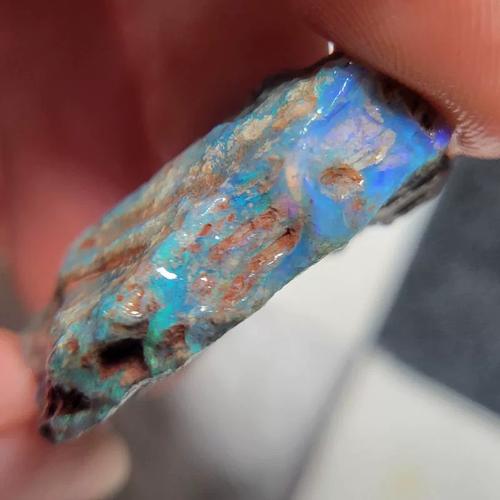 【月成】特纯天然澳宝洲化石欧泊原石 diy新手料闪电岭珀蓝绿色彩