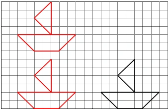 画平移后的小船如下