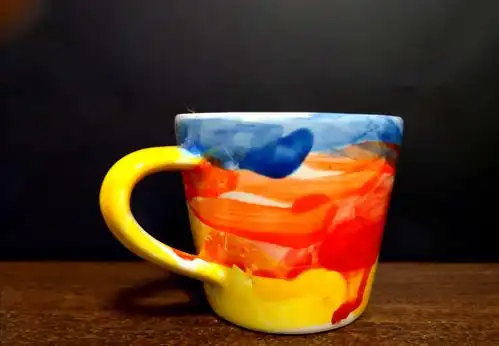 陶艺彩绘作品:杯子